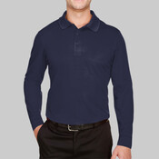 Men's Tall CrownLux Performance® Plaited Long Sleeve Polo